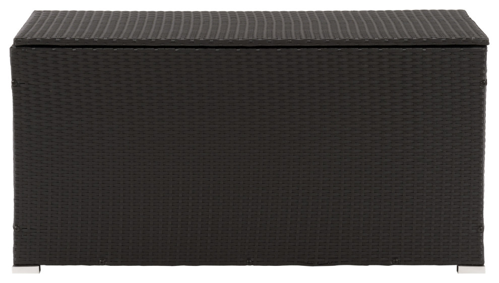 CorLiving Patio Cushion Box Black with Ash Gray Fabric Liner