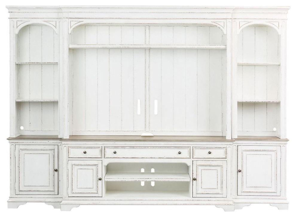 Liberty Furniture Magnolia Manor Entertainment Center w/ Piers, White