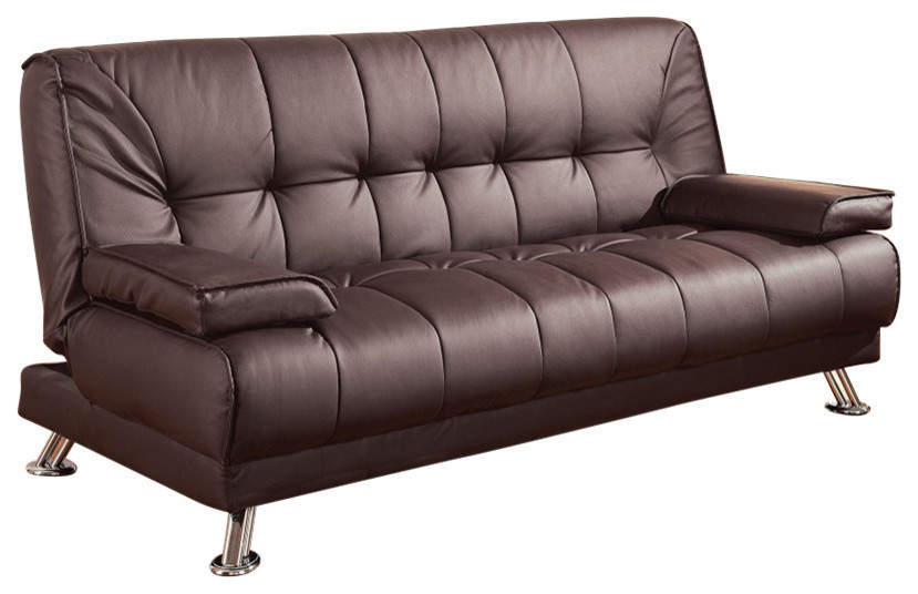 convertible sofa bed with removable armrests brown