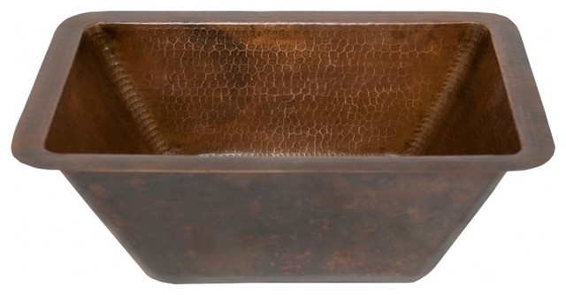 Rectangle Copper Bar Sink With 2" Drain Opening