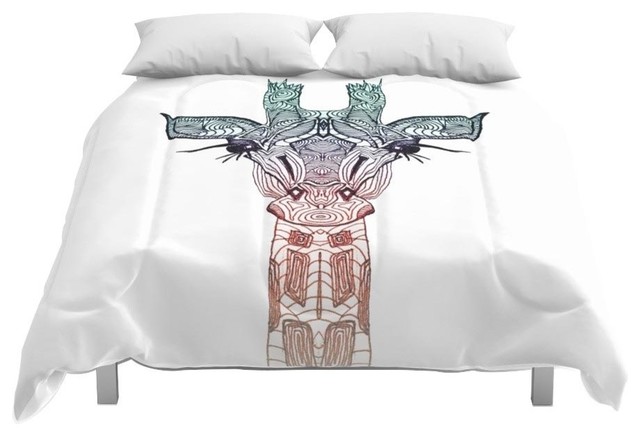 Society6 Giraffe Comforter Contemporary Comforters And