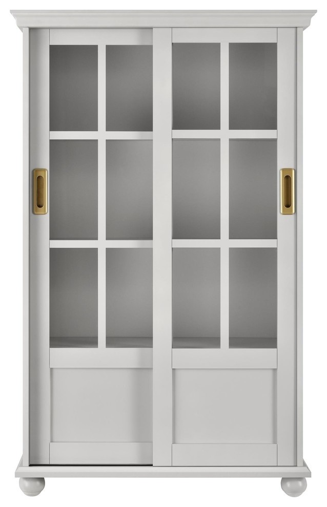 Novogratz Magnolia Hill Bookcase With Sliding Glass Doors