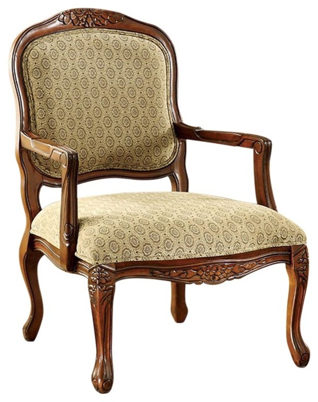Quintus Traditional Accent Chair , Antique Oak Traditional