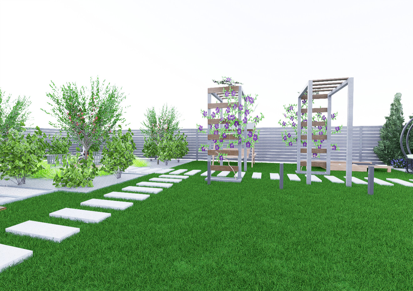 Дизайн участка 6 соток в современном стиле