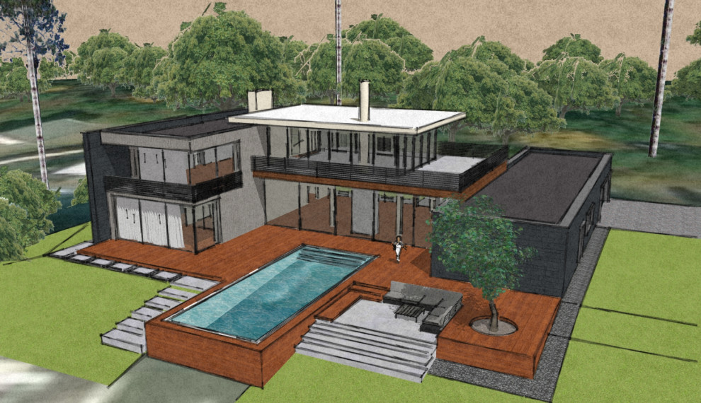 Эскиз индивидуального загородного дома