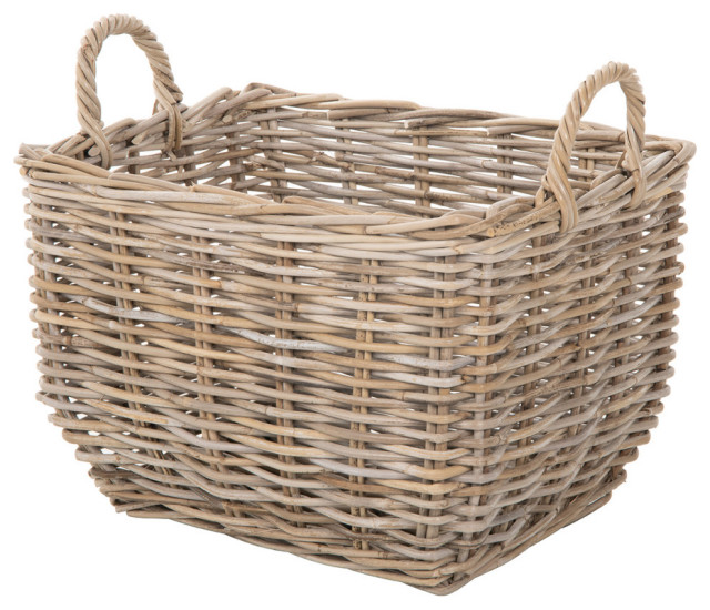Kobo Rectangular Storage Basket, Large, GrayBrown Tropical Baskets