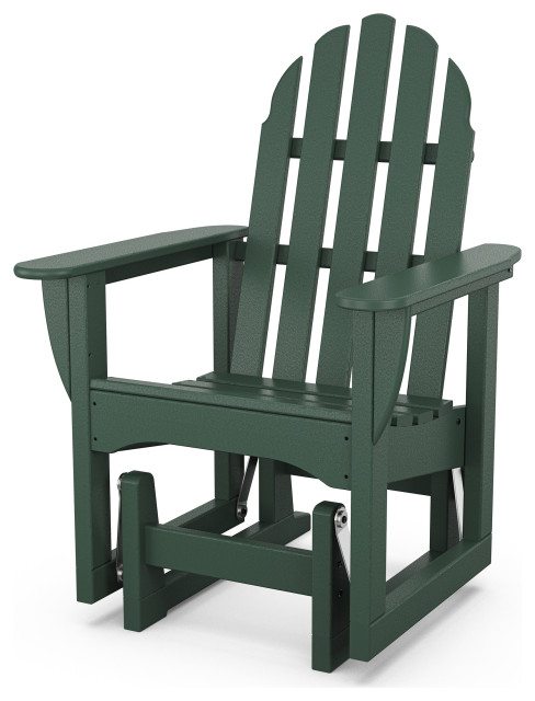 Polywood Classic Adirondack Glider Chair, Green