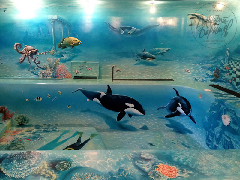 Art Painting of Swimming Pools