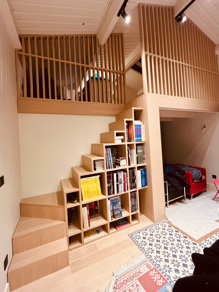 Escalier sur mesure avec rangements intégrés