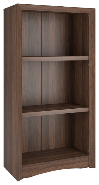 Corliving Quadra 47" Tall Bookcase, Walnut Faux Woodgrain Finish