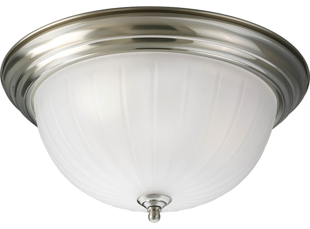 Progress Lighting P3818-09Eb Three-Light Close-To-Ceiling Fixture. Etched Ribbed