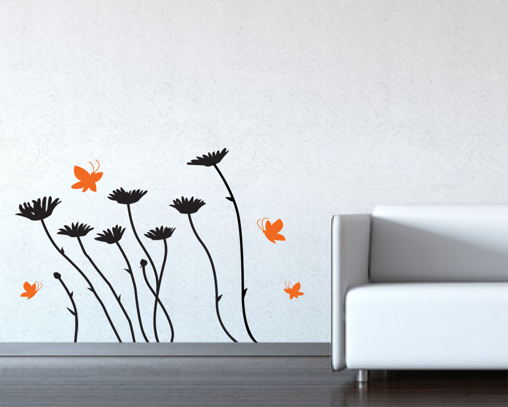 Daisies and Butterflies Decal