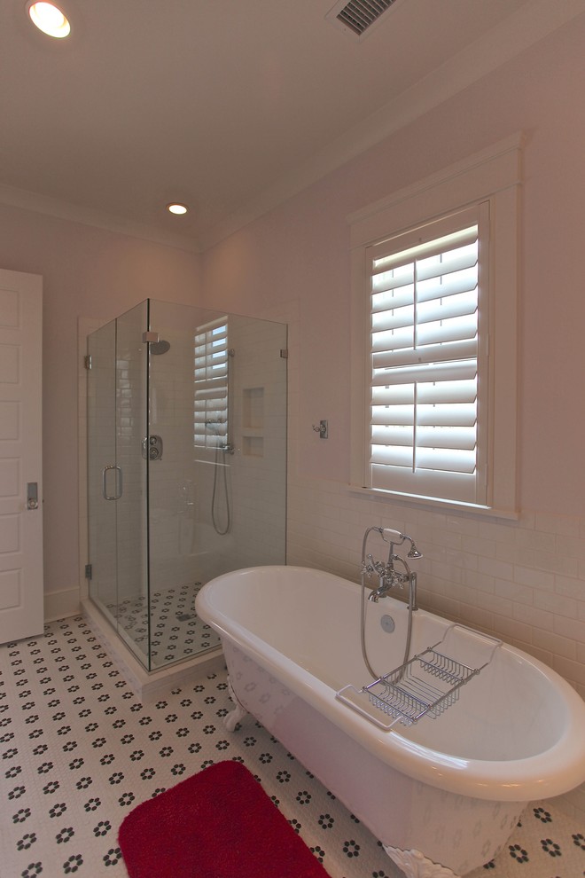 Example of a beach style bathroom design in Charleston