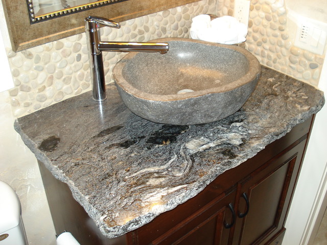 Granite Quartz Bathrooms Rustic Powder Room Vancouver By