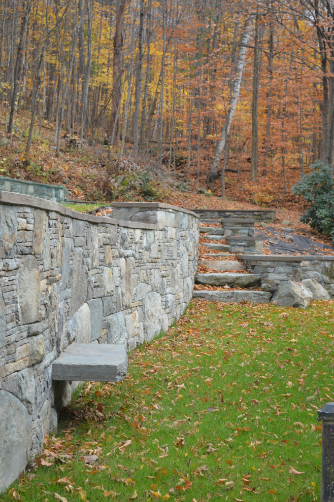 Williston - Retaining walls, water feature, chimney, & walkway