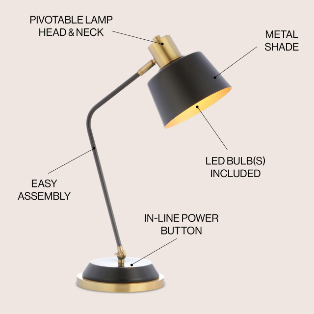 Rochelle Metal LED Task Lamp, 15 x 8 x 23 - Transitional - Desk Lamps ...