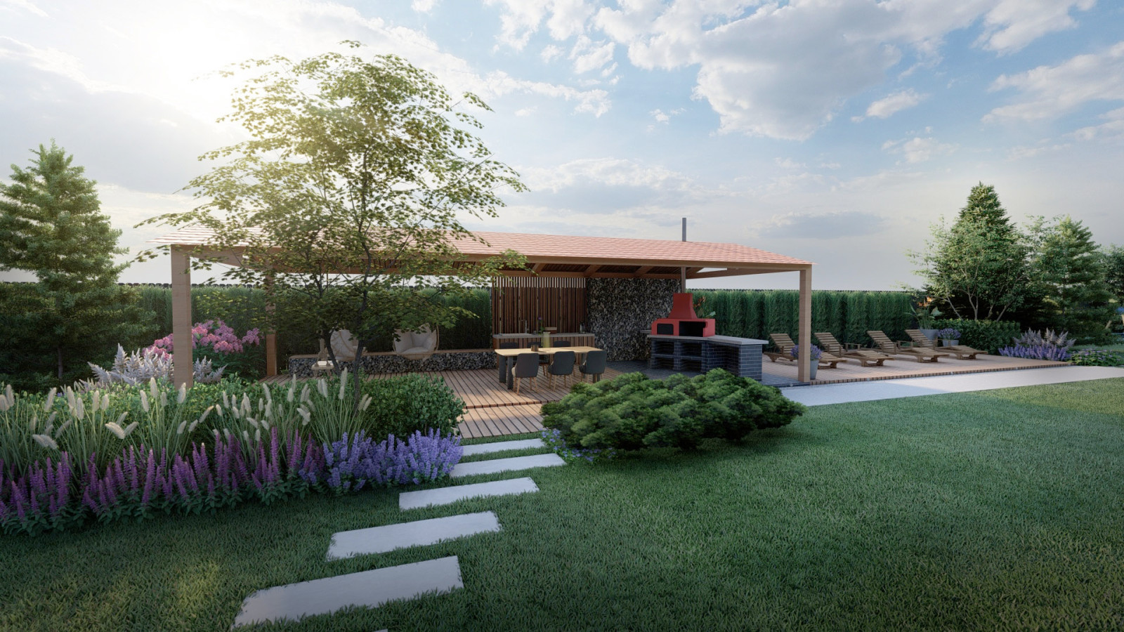 Проект частного сада в Санино