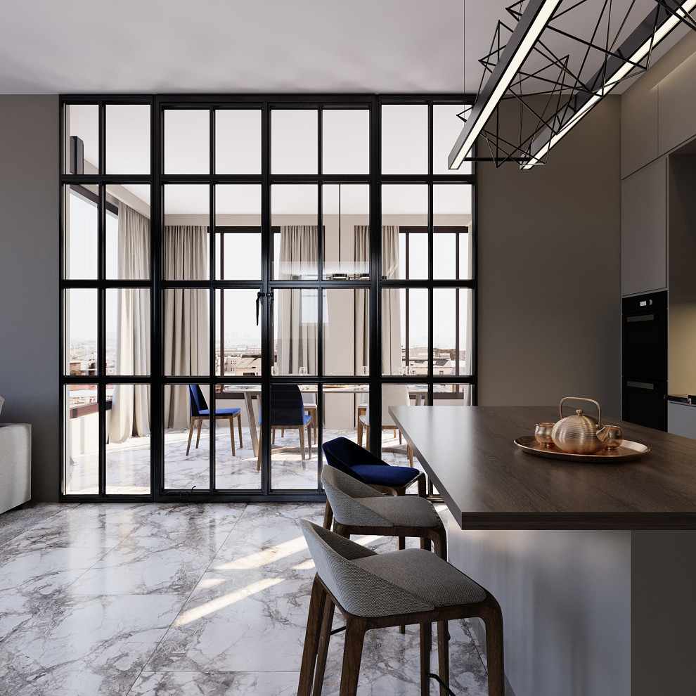 Совмещенная кухня-гостиная