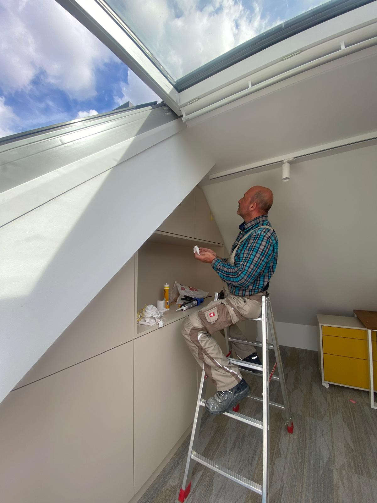 Dachumbau mit Wendeltreppe