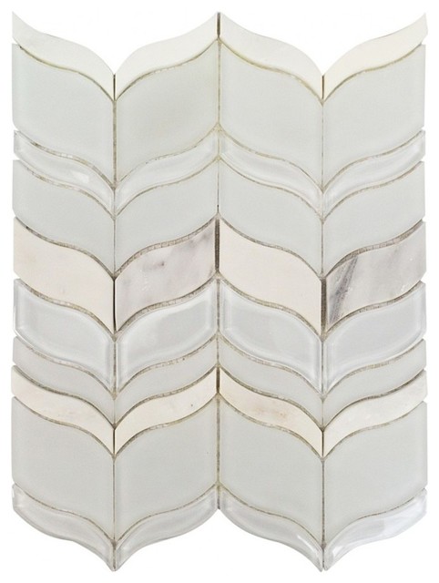 Chantilly Lace Marble And Glass Tile, Mosaic Tile Chantilly