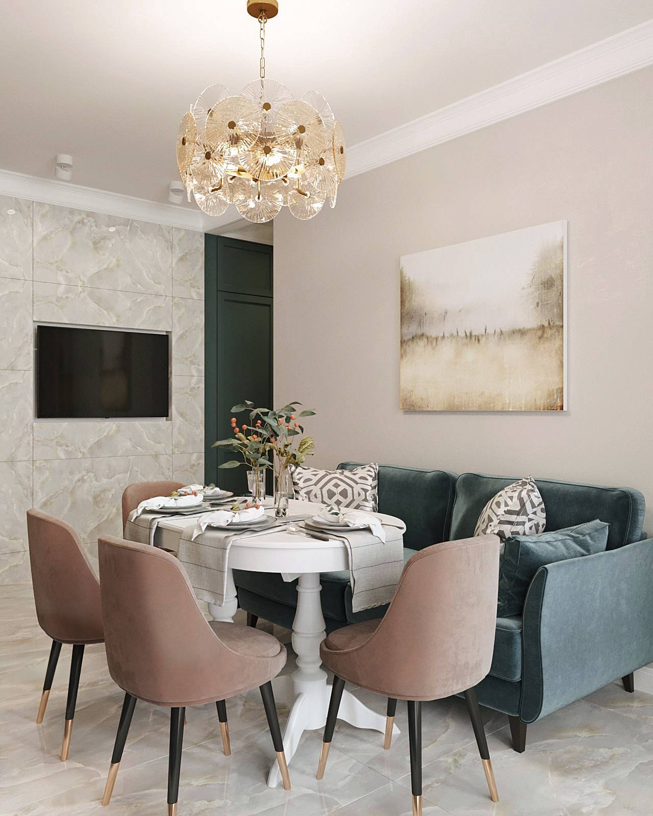 Современный интерьер с классическими элементами