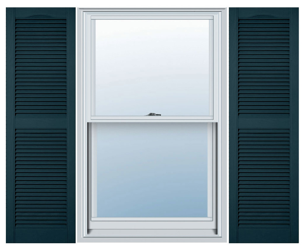 14 1/2"W Standard Size Cathedral Open Louver Shutter, 75"H