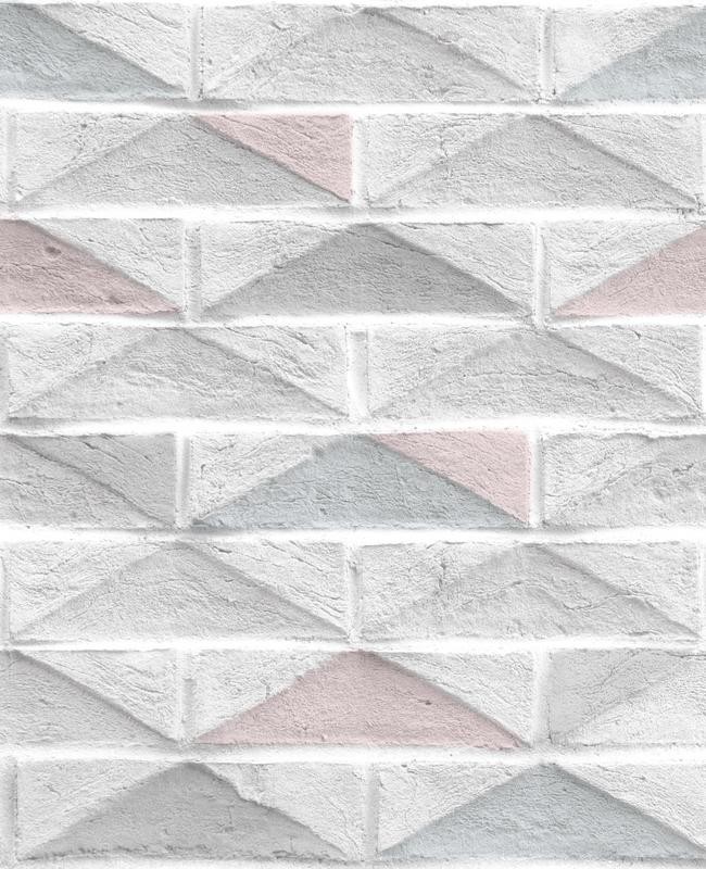 Geo Brick White Wallpaper