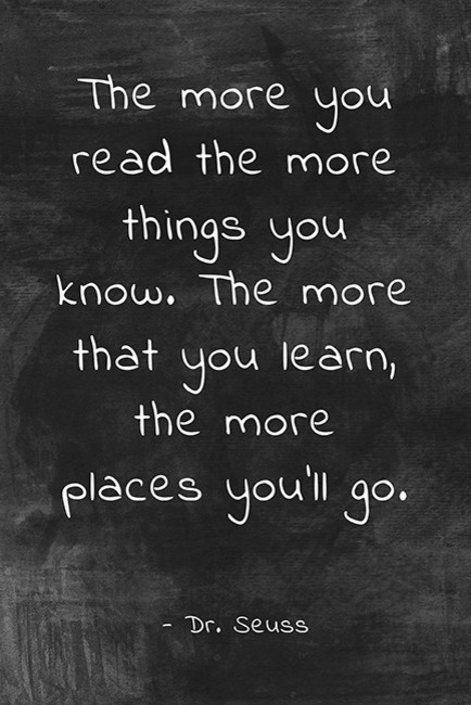 "The More You Read" Dr. Seuss Quote, Motivational Classroom Poster