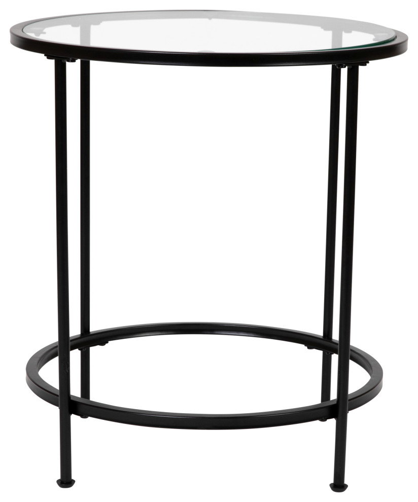 End Table with Round Frame and Vertical Legs Transitional Side Tables And End Tables by