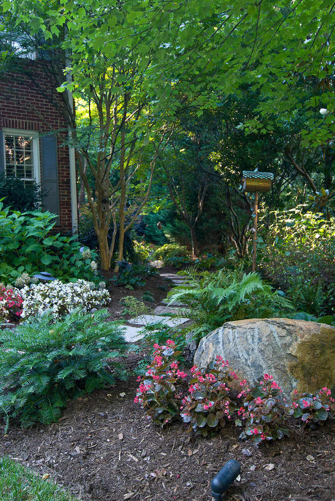 Design ideas for a traditional side yard garden in Charlotte.
