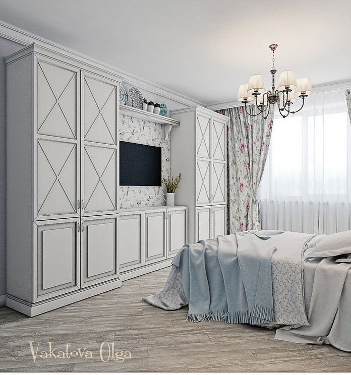 Интерьер спальни в стиле прованс.