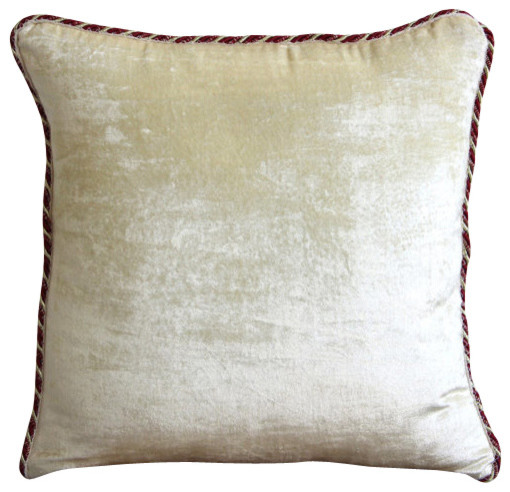ivory velvet pillows