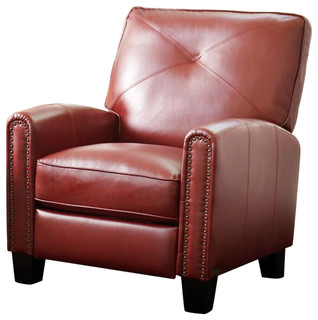 Catalina Pushback Leather Recliner - Transitional - Recliner Chairs ...