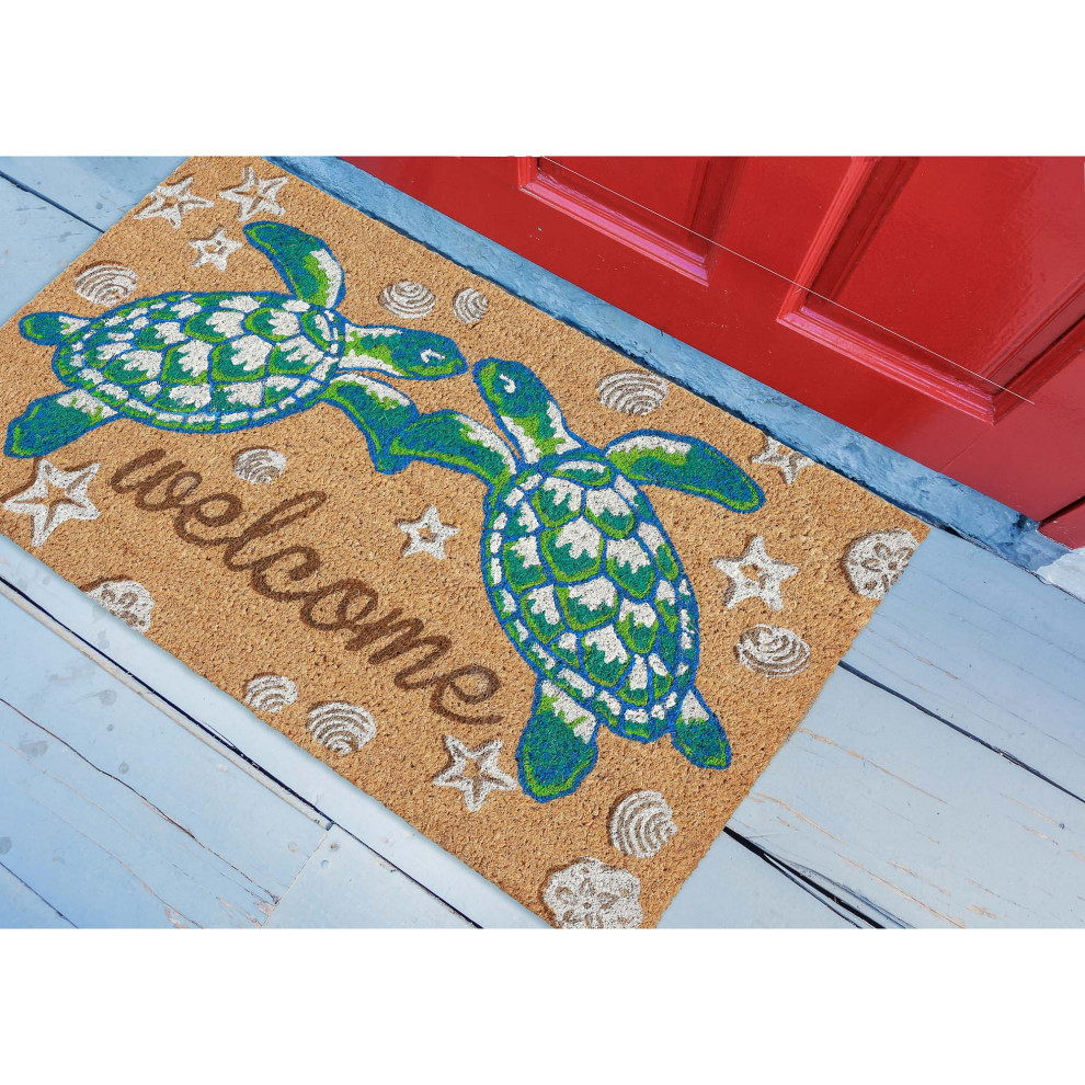 Natura Seaturtle Welcome Outdoor Mat Natural 2'x3'