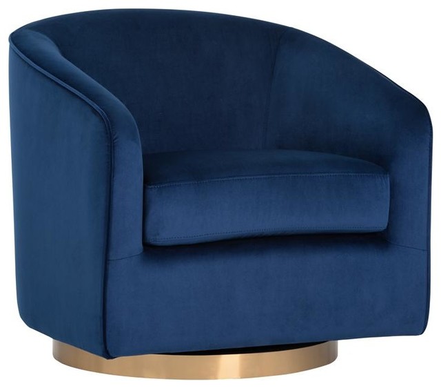 navy blue velvet swivel chair