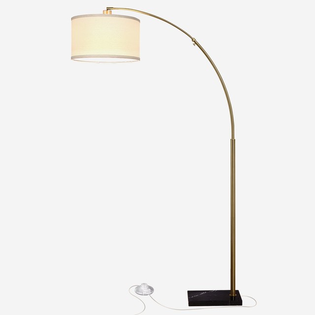 Brightech Logan Led Arc Floor Lamp Antique Brass