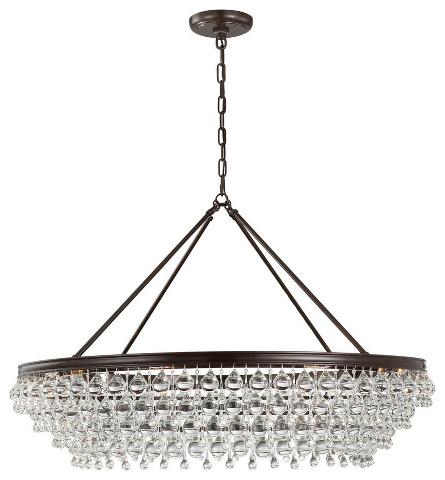 Crystorama Calypso 8-Light Crystal Teardrop Vibrant Bronze Chandelier ...