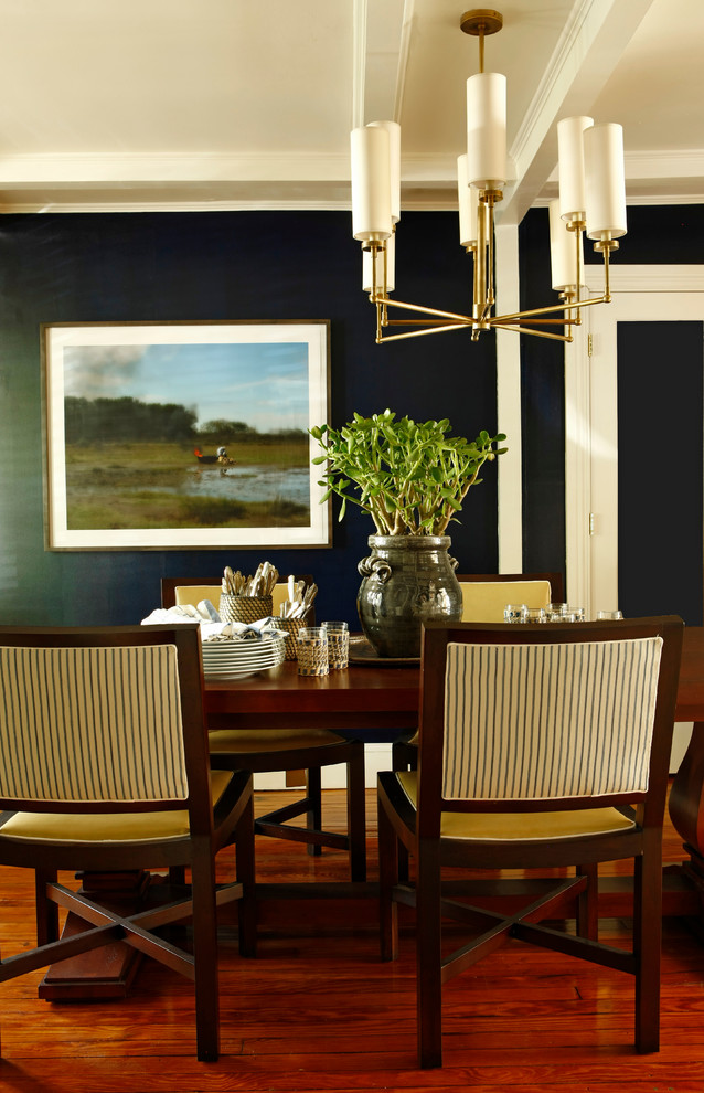 Inspiration for an expansive traditional open plan dining in Philadelphia with dark hardwood floors and no fireplace.