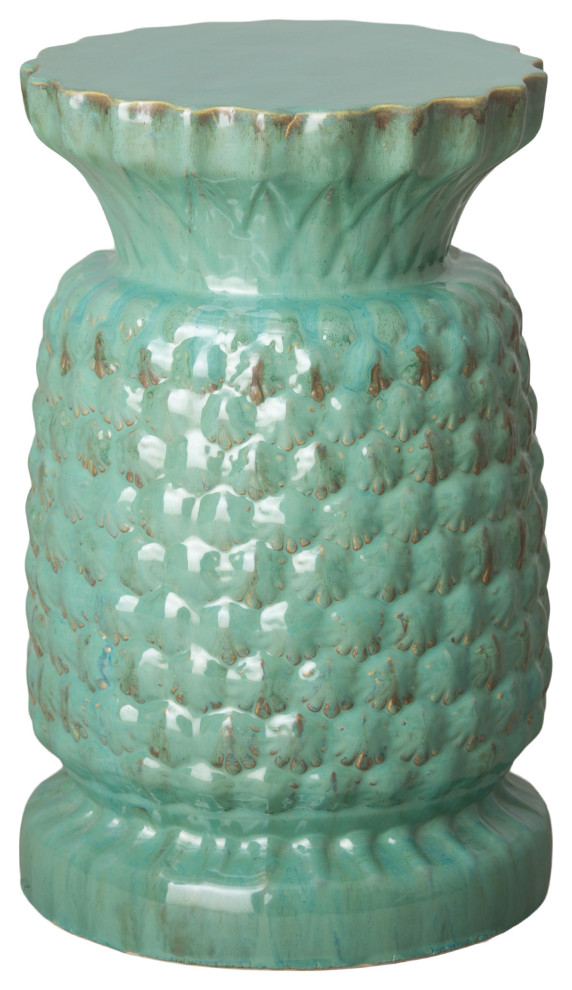 19" Pineapple Stool Tropical Accent And Garden Stools by EMISSARY