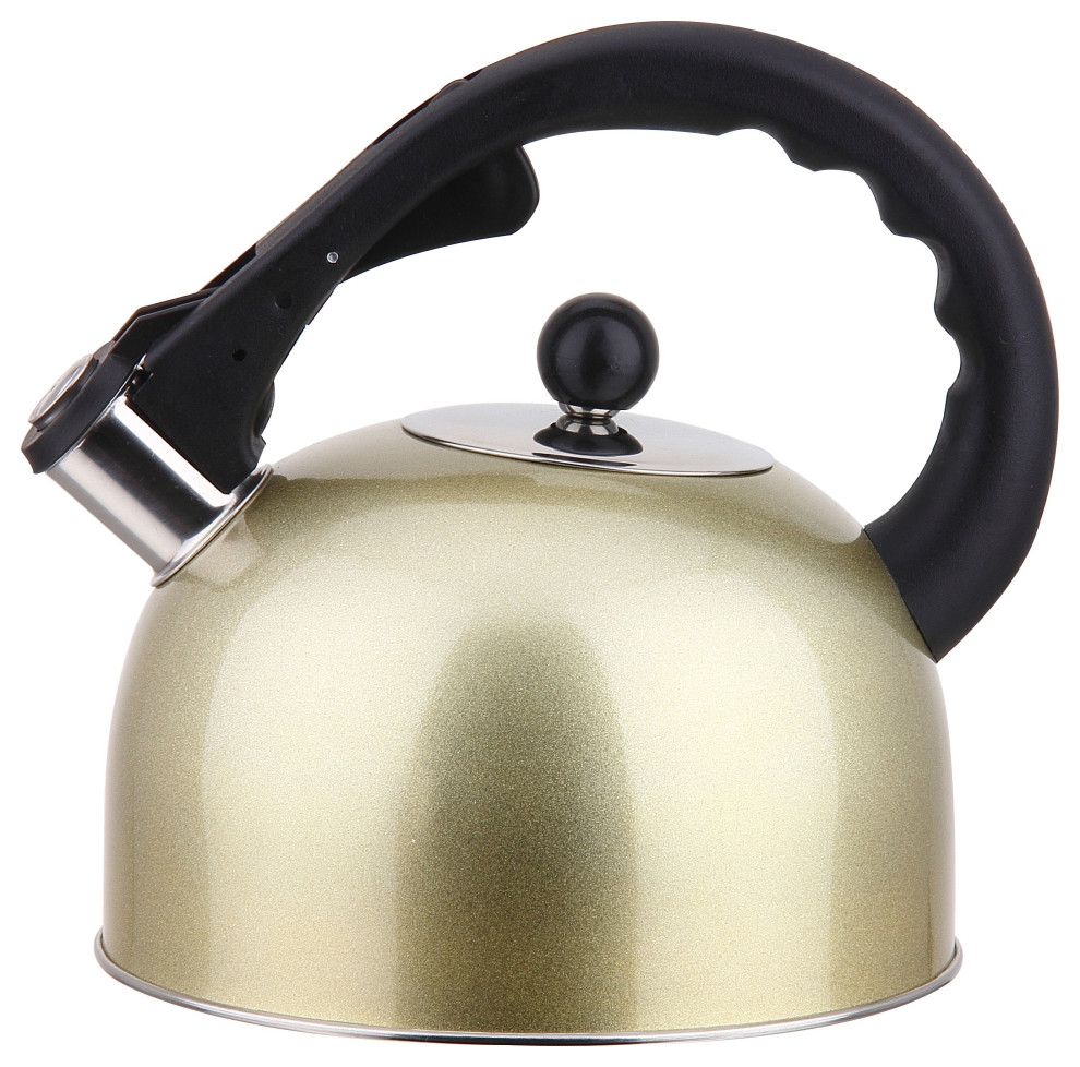 YBM Home Stainless Steel Stovetop Whistling Tea Kettle 3L, Induction compatible Contemporary
