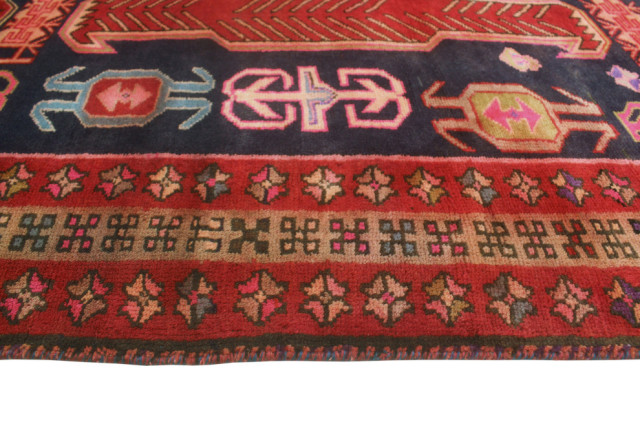 Fine Vintage Distressed Sinai Navy/Red Runner, 4'2x10'2, 4'2x10'2 ...