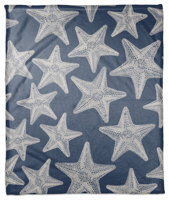 Starfish Navy 50x60 Throw Blanket