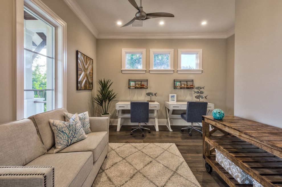 Example of a transitional home design design in Miami