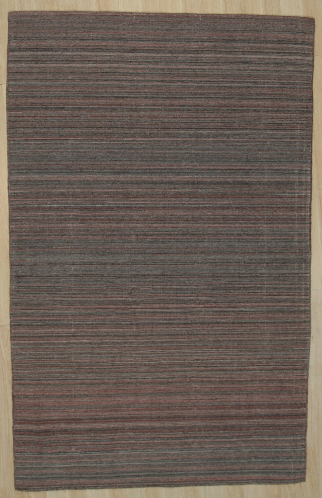 Navy Contemporary Stripe Reversible Striped flatweave Area Rug