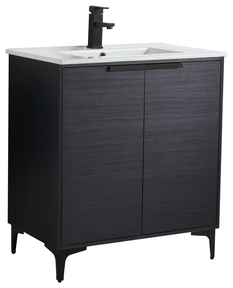 Wilmington Bath Vanity, 30 Inch Midcentury Bathroom Vanities And
