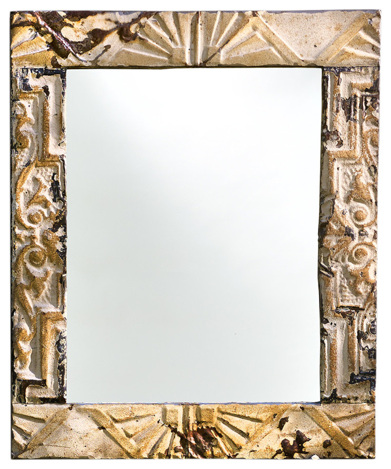 Bambeco Antique Tin Architechural Mirror - Medium