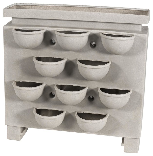 Giulio's Garden 10-Plant Outdoor Plant Pot, Stone Grey