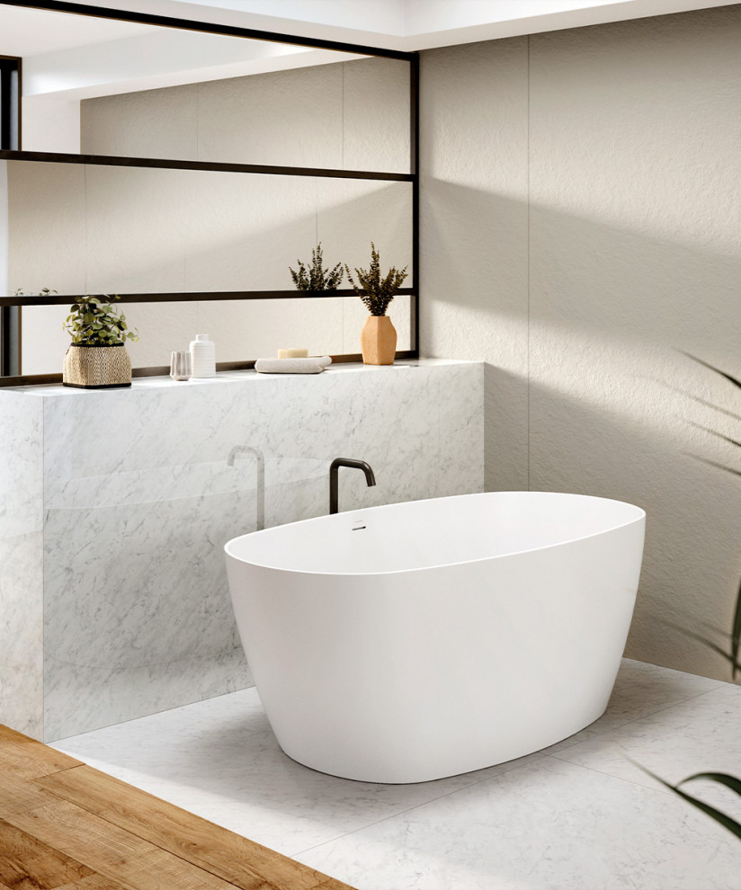 White Freestanding Bathtub Carezza Acquabella Modern Bathroom