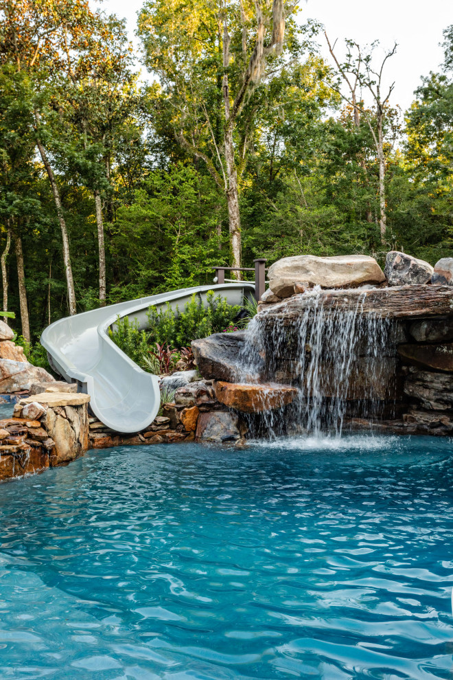Pool - rustic pool idea in Jacksonville