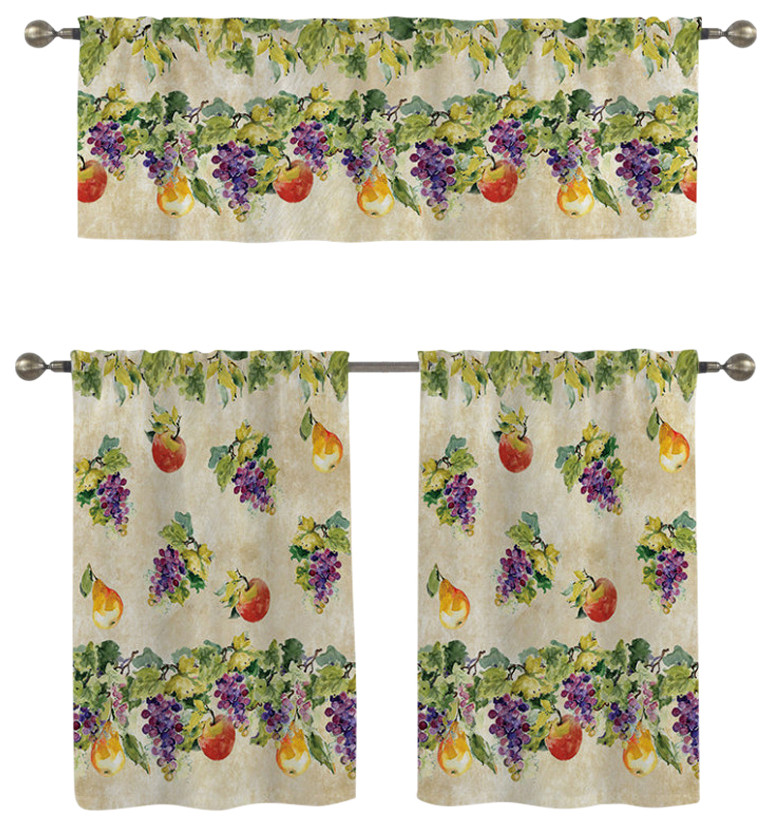 Palermo Kitchen Tier Set Farmhouse Curtains by Laural Home Houzz